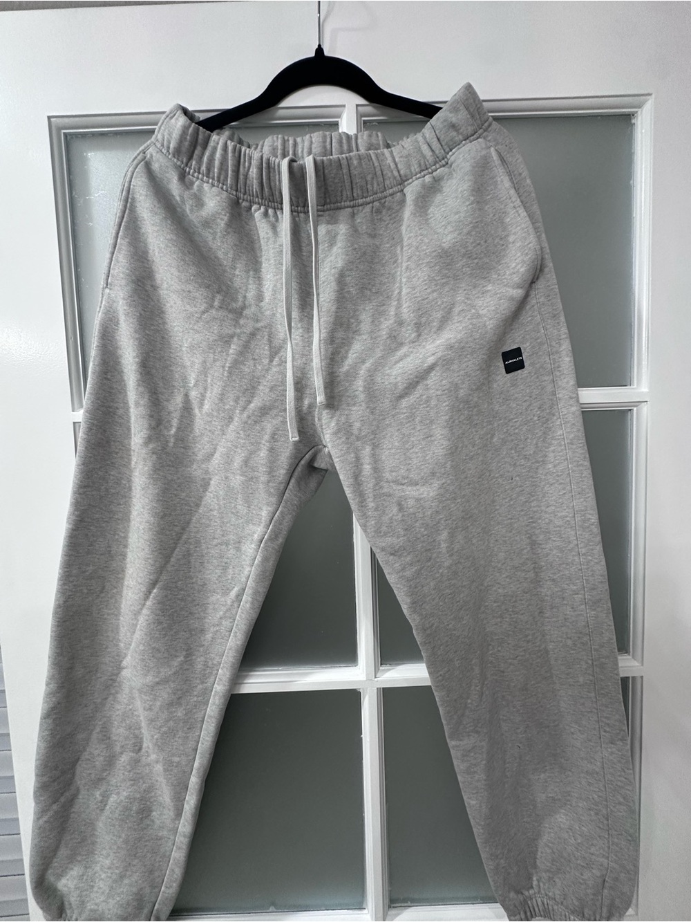 Alphalete Men’s Large Gray Fleece Jogger Sweatpants Drawstring AS IS
